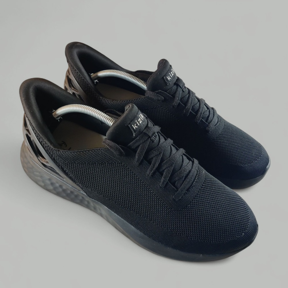 Kizik Slip On Athletic Running Shoes Mens Size 12 D2FCDATHBK02-1D Triple Black